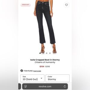 Citizens Of Humanity Isola Ankle Cropped Jeans NWT